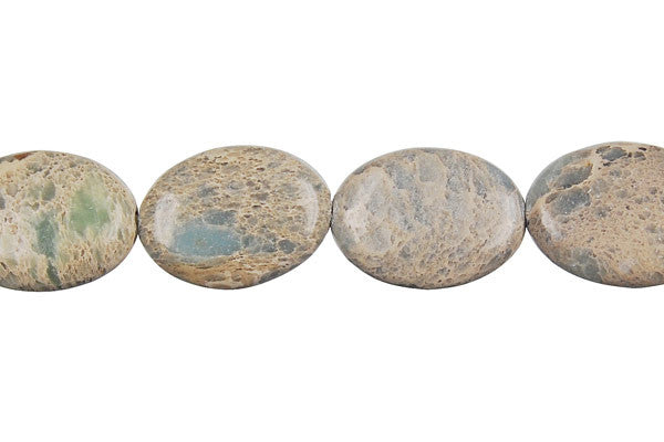 Aqua Terra Jasper Flat Oval (B) Beads