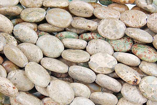 Aqua Terra Jasper Flat Oval (B) Beads