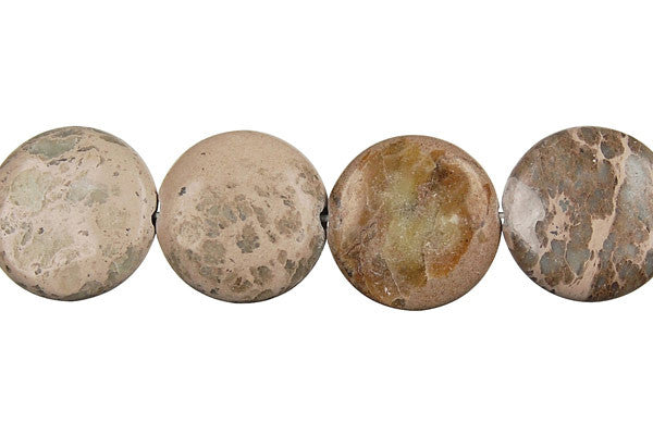 Aqua Terra Jasper Coin (B) Beads