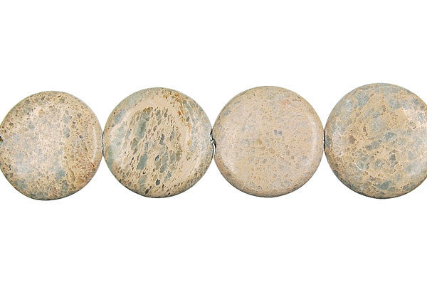 Aqua Terra Jasper Coin (B) Beads