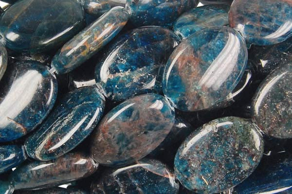 Apatite Flat Oval (Dark) Beads