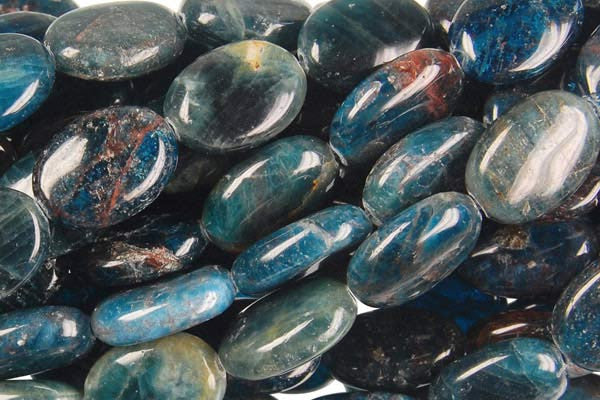 Apatite Flat Oval (Dark) Beads