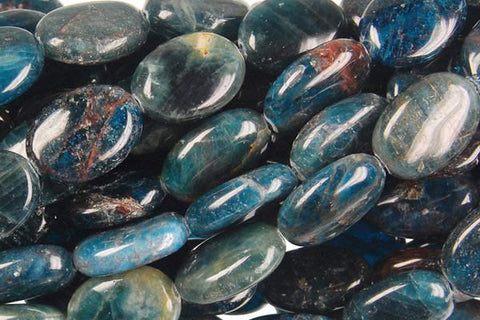 Apatite Flat Oval (Dark) Beads
