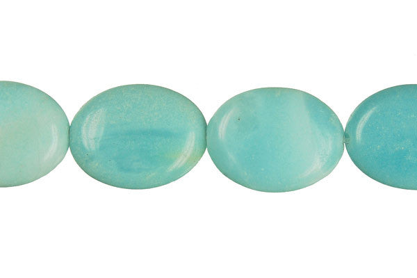 Amazonite Flat Oval (Light) Beads
