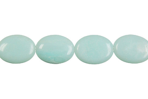 Amazonite Flat Oval (Light) Beads
