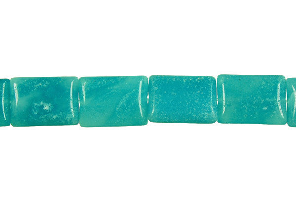Amazonite Flat Rectangle (Dark) Beads