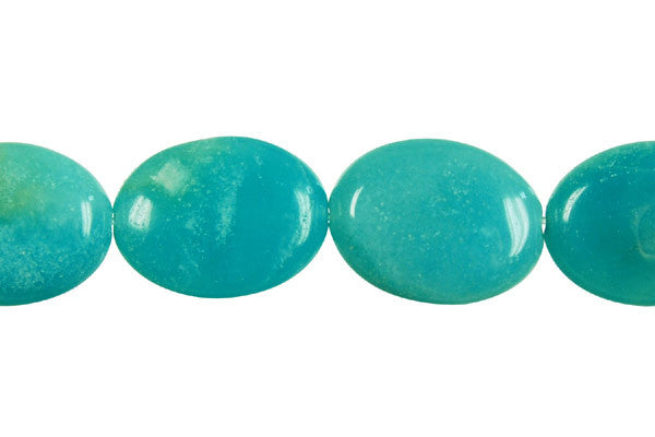 Amazonite Flat Oval (Dark) Beads
