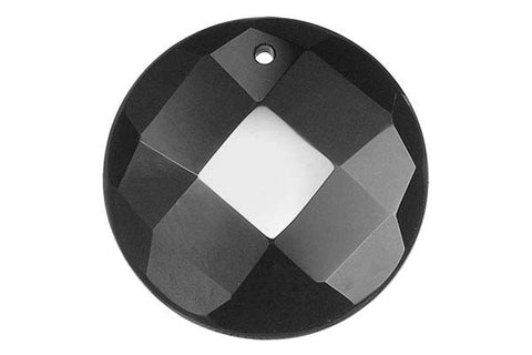 Pendant Black Onyx Faceted Coin
