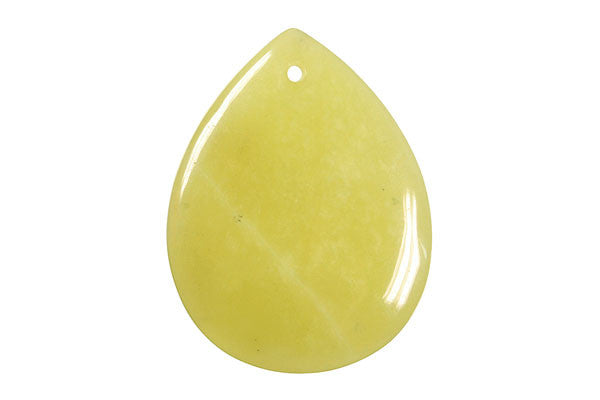 Pendant Olive Jade (Light) Flat Briolette