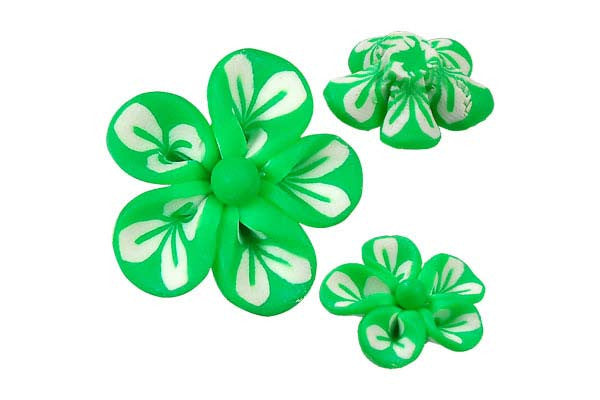 Pendant Poly Clay Flower (Green 106)