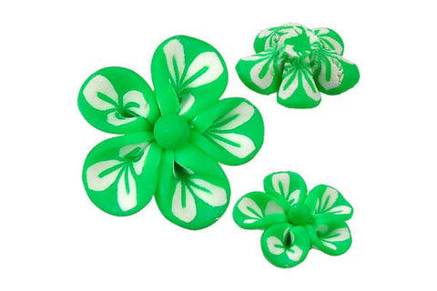 Pendant Poly Clay Flower (Green 106)