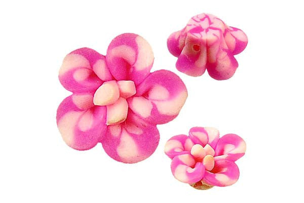 Pendant Poly Clay Flower (Hot Pink 108)