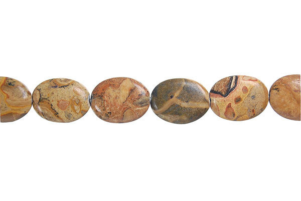 New Picture Jasper Flat Oval Beads