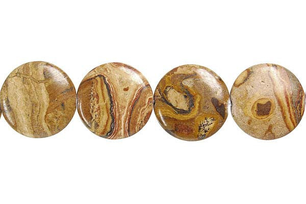 New Picture Jasper Button Beads
