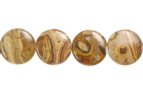 New Picture Jasper Button Beads