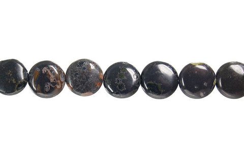 Black Leopardskin Jasper Button Beads