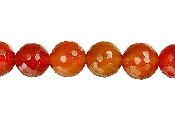 Red Agate Faceted Round Beads