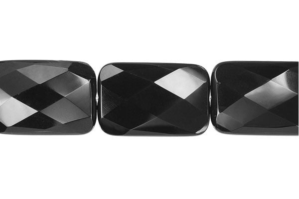 Black Onyx (AAA) Faceted Rectangle Beads