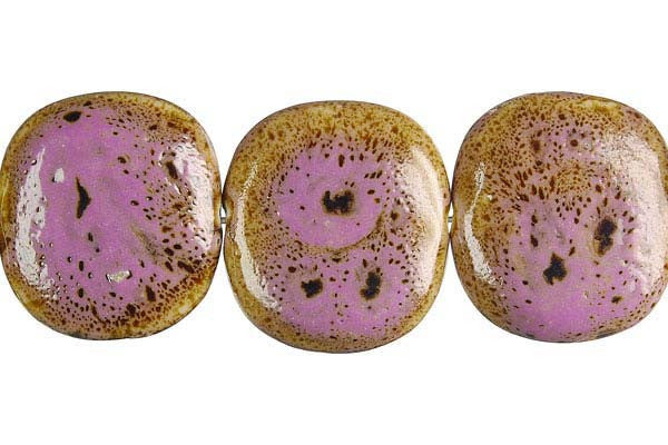 Porcelain Button (Pink) Beads
