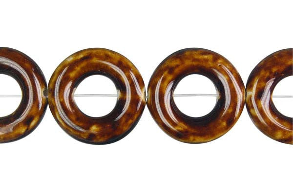 Porcelain Donut (Coffee) Beads