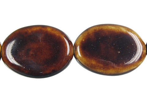 Porcelain Flat Oval (Coffee) Beads