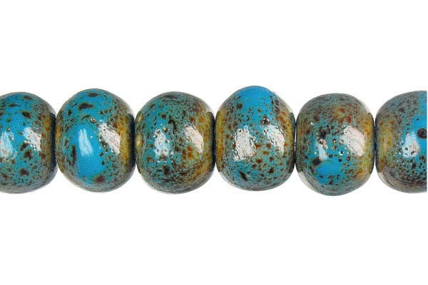 Porcelain Rondelle (Green) Beads