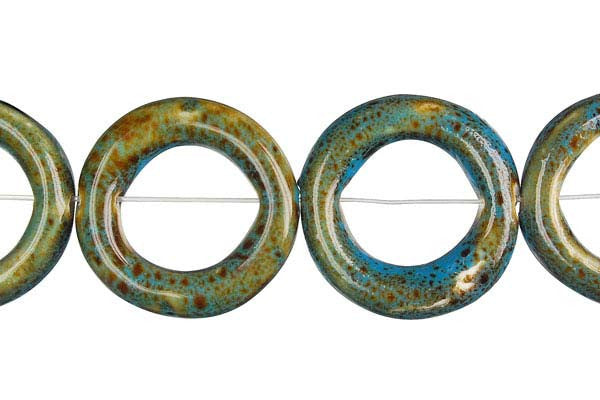 Porcelain Donut (Green) Beads