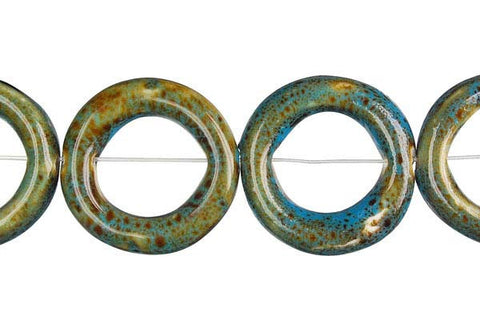 Porcelain Donut (Green) Beads