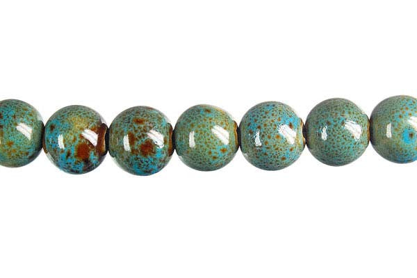 Porcelain Round (Green) Beads