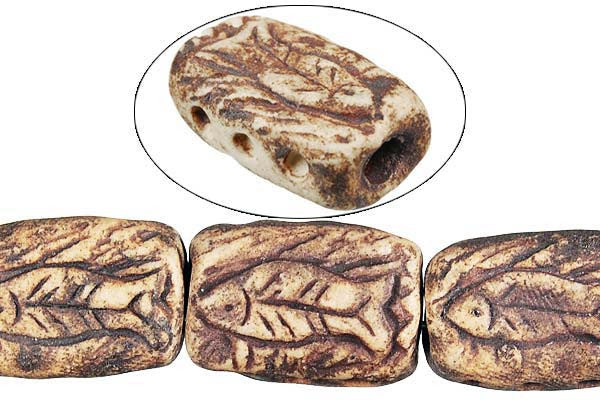 Poly Clay Puffy Rectangle (D7056) Beads