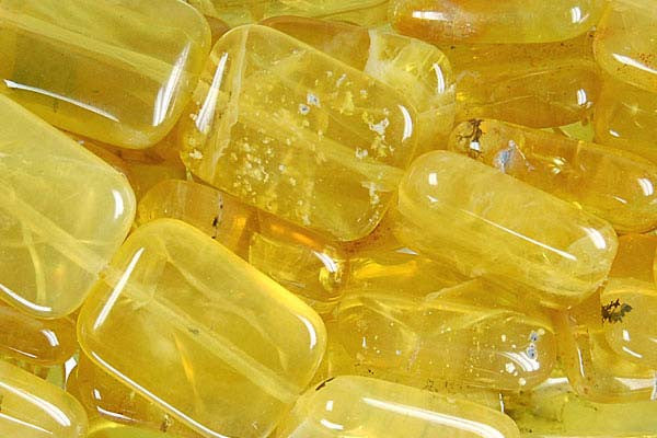 Yellow Opal Flat Rectangle (Dark) Beads