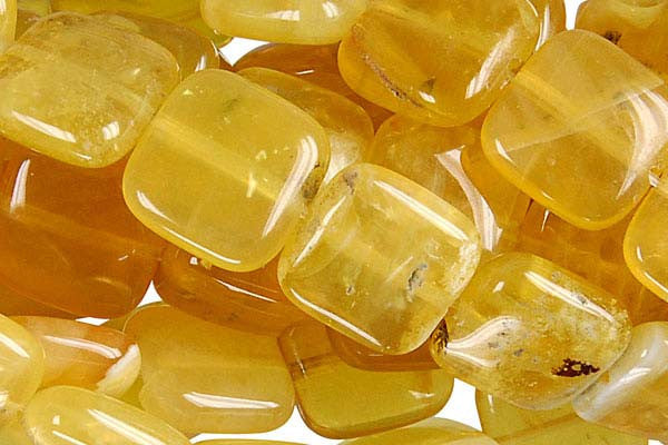 Yellow Opal Flat Square (Dark) Beads