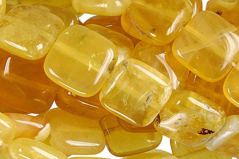 Yellow Opal Flat Square (Dark) Beads