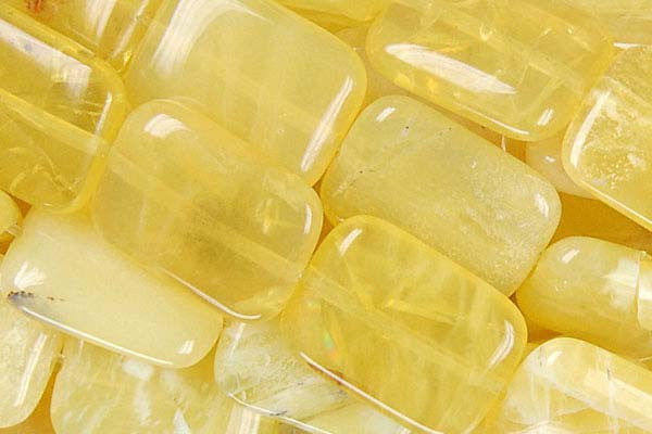Yellow Opal Flat Rectangle Beads