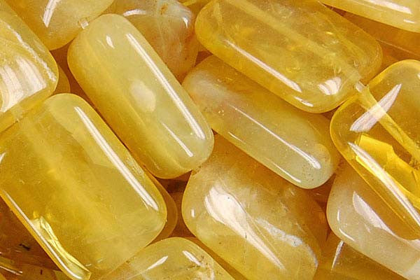 Yellow Opal Flat Rectangle (Dark) Beads