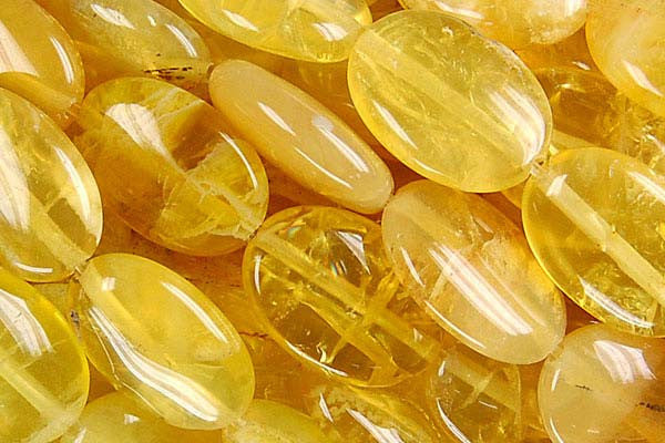 Yellow Opal Flat Oval (Dark) Beads