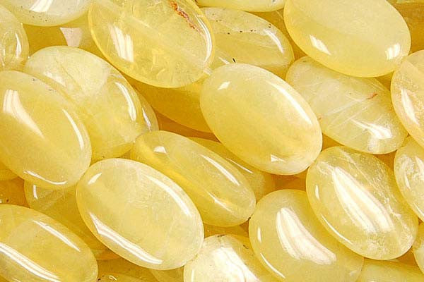 Yellow Opal Flat Oval Beads