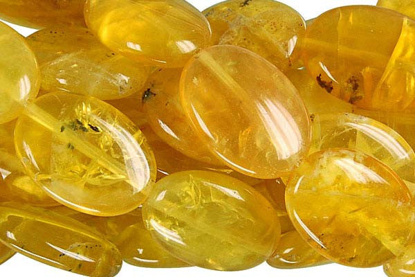 Yellow Opal Flat Oval (Dark) Beads
