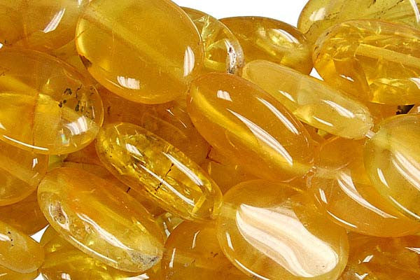 Yellow Opal Flat Oval (Dark) Beads