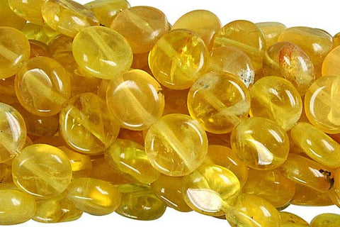 Yellow Opal Coin (Dark) Beads