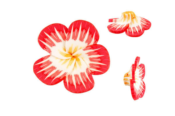 Pendant Poly Clay Flower (Red 105)
