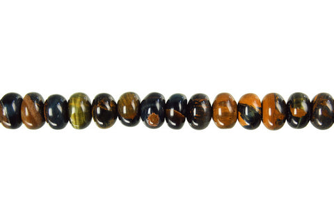 Tiger Eye (Yellow and Blue) Rondelle Beads