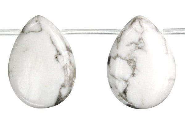 Howlite Flat Briolette Beads