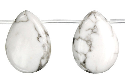 Howlite Flat Briolette Beads