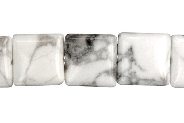 Howlite Flat Square Beads