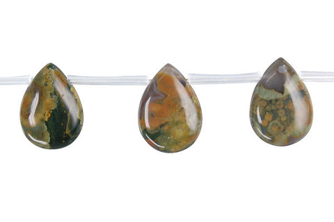 Rhyolite Flat Briolette Beads