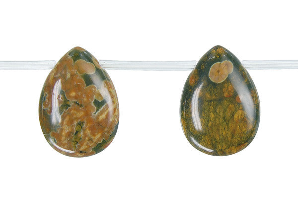 Rhyolite Flat Briolette Beads