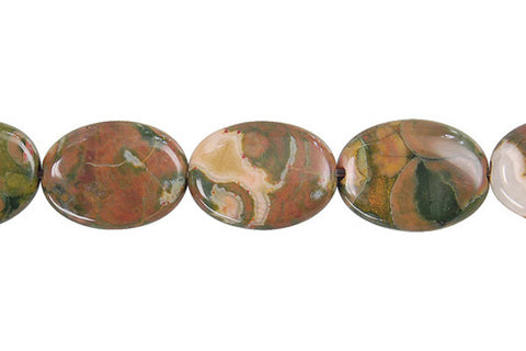 Rhyolite Flat Oval Beads