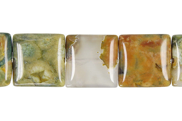 Rhyolite Flat Square Beads