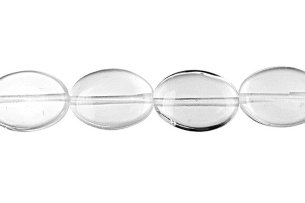 Rock Crystal Flat Oval Beads
